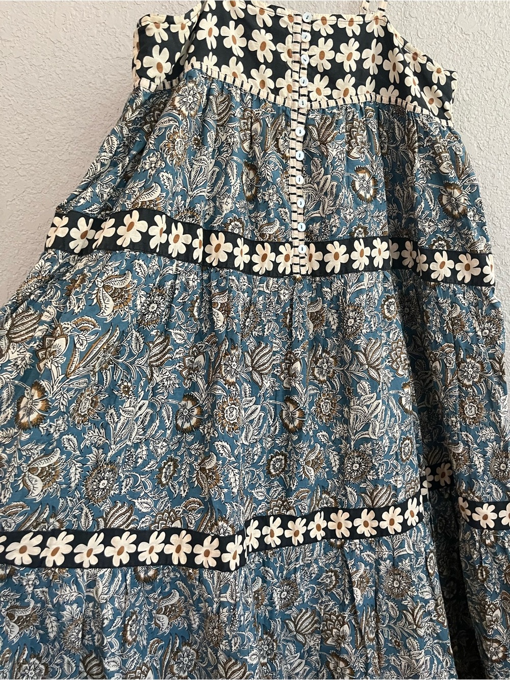 Natural Life Floral Daisy Mixed Print Maxi Dress Boho Size Medium - Picture 4 of 12